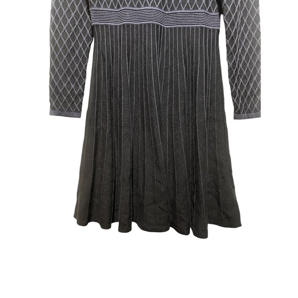 Sold Hugo Boss Wedressy Pleated Dress Size Medium Blue Silk Blend Long Sleeve - Picture 12 of 16